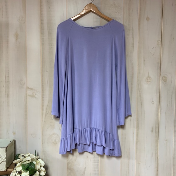 Philosophy Blue Ruffle Beaded Back Dress Boho - Picture 2 of 9